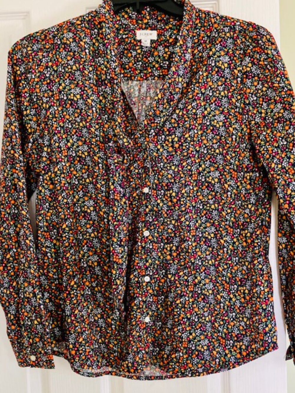 J.Crew women's button down blouse size med navy floral - Picture 2 of 4